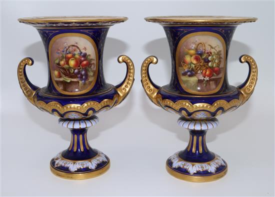 A pair of Royal Worcester vases